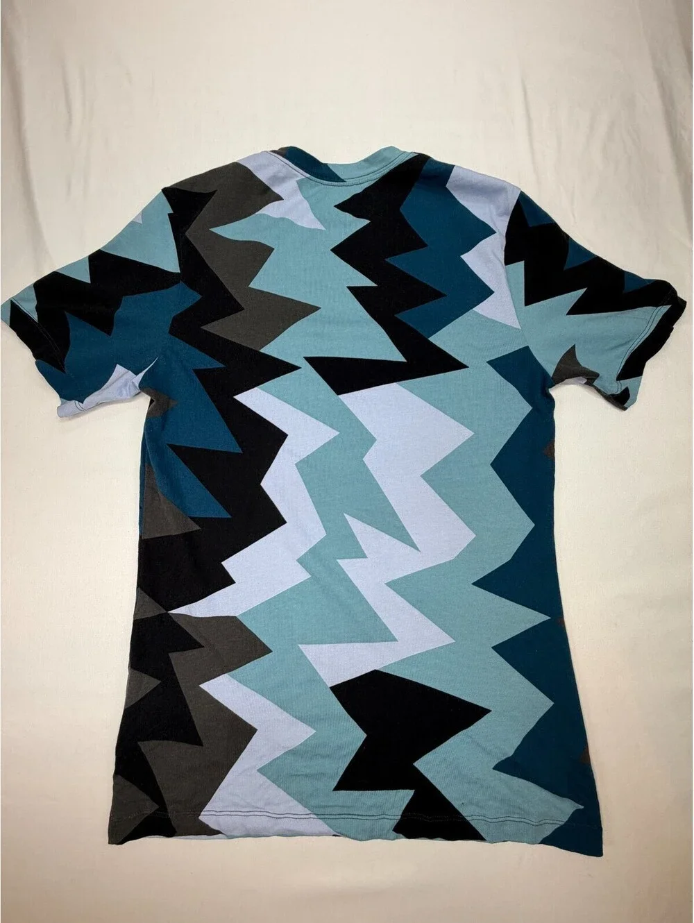 Air Jordan Men's T-Shirt Short Sleeve Flight MVP All Over Print Tee Size S Blue